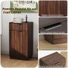 Syemin Decorative Storage Cabinets 10-Gallon Tilt-Out Trash Cabinet, Wooden Garbage Recycling Cabinet, Kitchen Organizer, Brown, 19"*13.8"*34.3" - 3 of 4