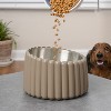 THE LICKER STORE Ripple Ridge Small/Medium Slanted Concrete & Stainless Steel Bowl 16oz (2 Cups) Pet Feeder - 2 of 4