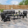 EAGLE PEAK Urban Slate 5 Piece Modern Outdoor Patio Furniture Set, Couch, Swivel Chairs, Coffee Table, and Side Table - 2 of 4
