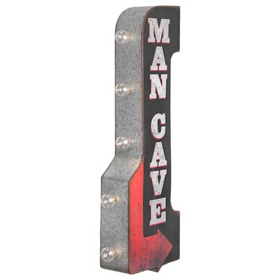 Man Cave Vintage LED Marquee Arrow Sign Black - Crystal Art Gallery