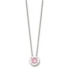 Chisel Stainless Steel Polished Cubic Zirconia October Birthstone Circle Pendant on a 20" Multi-Link Chain Necklace - 4 of 4