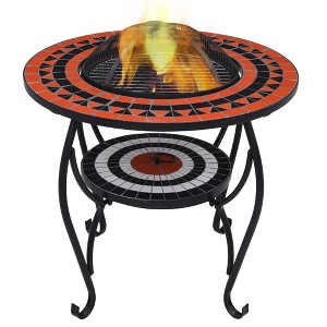 vidaXL Mosaic Fire Pit Table Terracotta and White 26.8" Ceramic - 1 of 4