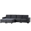 Modern Large 3-Pieces U shaped Sectional Sofa, CENGHU Sectional Couches with Removable Ottomans for Living Room, Office, Spacious Space, Gray - image 4 of 4