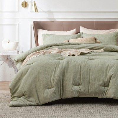 Bedsure | 2/3 Pcs Comforter Set Solid Cationic Dyeing Soft & Cozy Bedding Set