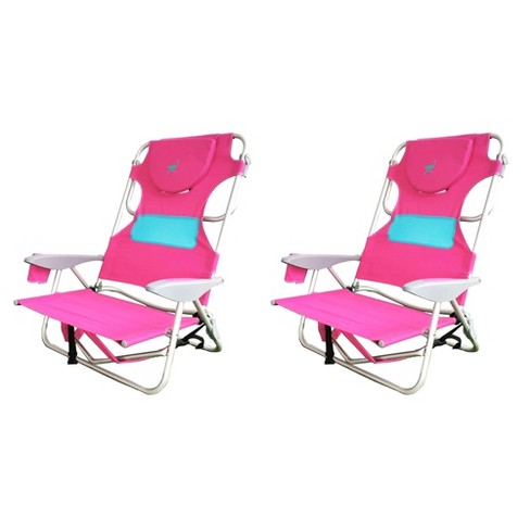 Ostrich face down beach store chair with backpack straps