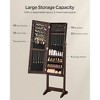 LEDREM Mirrored Jewelry Cabinet Armoire, Standing Full Body Larger Mirror, Lockable Jewelry Organizer - 3 of 4