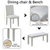 FONTOI Contemporary Wooden Dining Table Set with Rectangular Table Upholstered Chairs and Bench for Modern Home Dining Spaces, Beige, 58.5"*34.5"*30" - 3 of 4