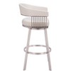 Zuo Modern – Bantry Swivel Barstool White 30.5" Counter Height Faux Leather Vinyl Brushed Steel Modern - 2 of 4