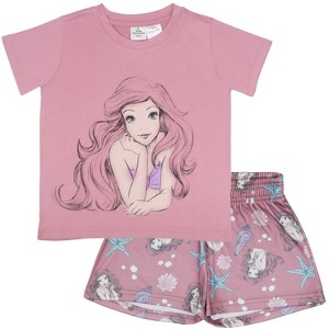 Disney Princess Little Girls T-Shirt and Shorts 2-Piece Outfit Set - Purple, 4 - 1 of 4