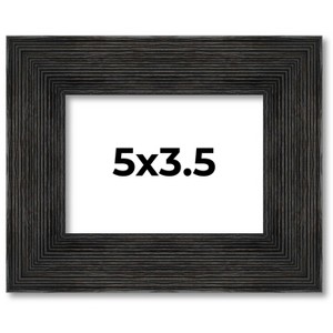 PosterPalooza | 5x3.5 Wide Barnwood Picture Frame, UV Acrylic, 6 Finishes - Grey, Brown, White, and Black - 1 of 4