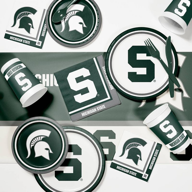 24ct Michigan State Spartans Paper Plates Green - NCAA, 2 of 3