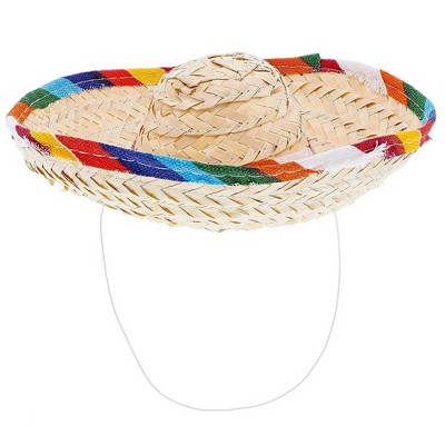 6 Pack Mini Mexican-Style Straw Sombrero Fiesta Party Hats for Cinco De Mayo Party Supplies, 3 X 8 inches