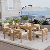 Outdoor 7-Piece Dining Set, Dining Set with Table and Chairs, Dining Chairs with Acacia Wood Frame and Polyester Cushions-Coolbibila - 2 of 4