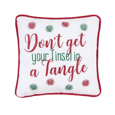 C&F Home 10" x 10" Tinsel In A Tangle Embroidered Pillow