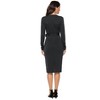 Womens Long Sleeve Slim Midi Dress Wedding Guest Bodycon Dress with Belt Criss Cross V-Neck Elegant - 4 of 4