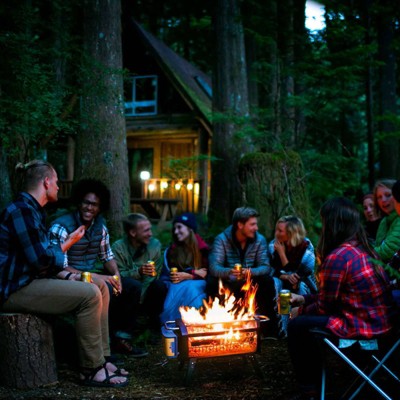 Portable Smokeless Wood and Charcoal Fire Pit with Grill