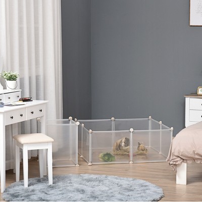 Clear Plastic Pet Playpen with Multi-Angle Connectors