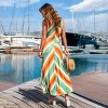 Women's Vibrant Striped Maxi Dress with Plunging Neckline - Cupshe - 2 of 4