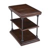 Jofran,Larson Modern Industrial Square Solid Wood End Table with Storage Shelves - 2 of 4