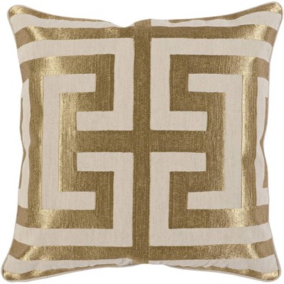 Stately Gold 22" Square Decorative Pillow