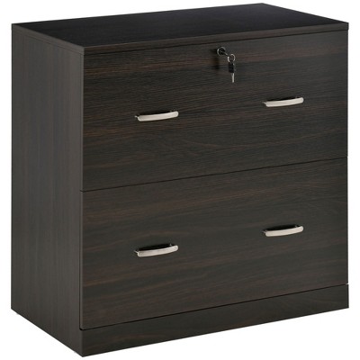 Walnut Storage Cabinet  2-Drawer Storage Organizer for Desk