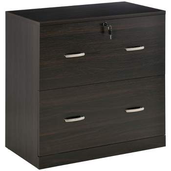 Vinsetto 2-Drawer File Cabinet with Lock and Keys, Vertical Storage Filing Cabinet with Hanging Bar for Letter Size, Home Office