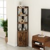 Tangkula 6-tier Corner Shelf with Cabinet 71 Inches Tall Corner Bookshelf with 5-position Adjustable Shelf & Door Free Standing Corner Storage Shelf - 3 of 4
