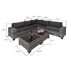 FIONECA Deluxe 7-Piece Patio Furniture Set ¨C Gray Rattan Outdoor Conversation Set with Gray Cushions & 2 Tables - 3 of 4