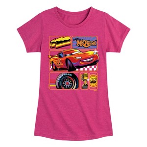 Girls' - Disney - Lightning McQueen Best Trophies Fitted Short Sleeve Graphic T-Shirt - 1 of 4