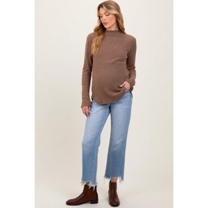 Pinkblush Light Blue Distressed Hem Cropped Straight Leg Jeans - 1 of 4