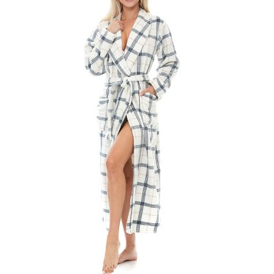 ADR Women's Long Robe, Fleece Plush Robe Woman, Cozy Regular & Plus Size Women's Bath Robe