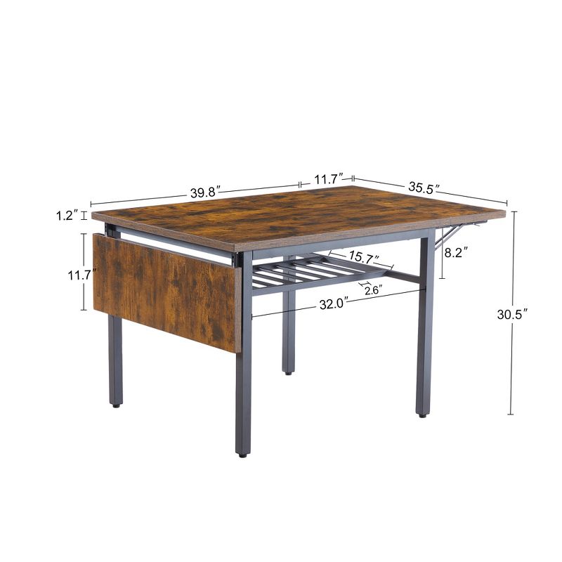 Farmhouse Folding Dining Table For Dining Room, Living Room - ModernLuxe, 3 of 9