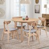 5 PCS Round/Square Dining Table Set Wooden Dining Set Bistro Dining Set with 4 Upholstered Chairs, Black/Walnut/Natural-ModernLuxe - 2 of 4