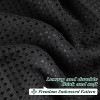 LunaLulinlk Black Waffle Textured Fabric Shower Curtain - 2 of 4