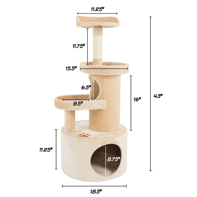 Pet Adobe Cat 4-Tier Kitty Condo and Scratching Post, 5 of 9