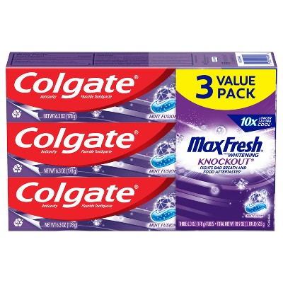 Colgate Max Fresh Knockout Toothpaste - 6.3oz/3pk : Target