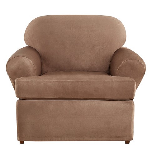 Stretch Pique Recliner Slipcover Taupe - Sure Fit : Target