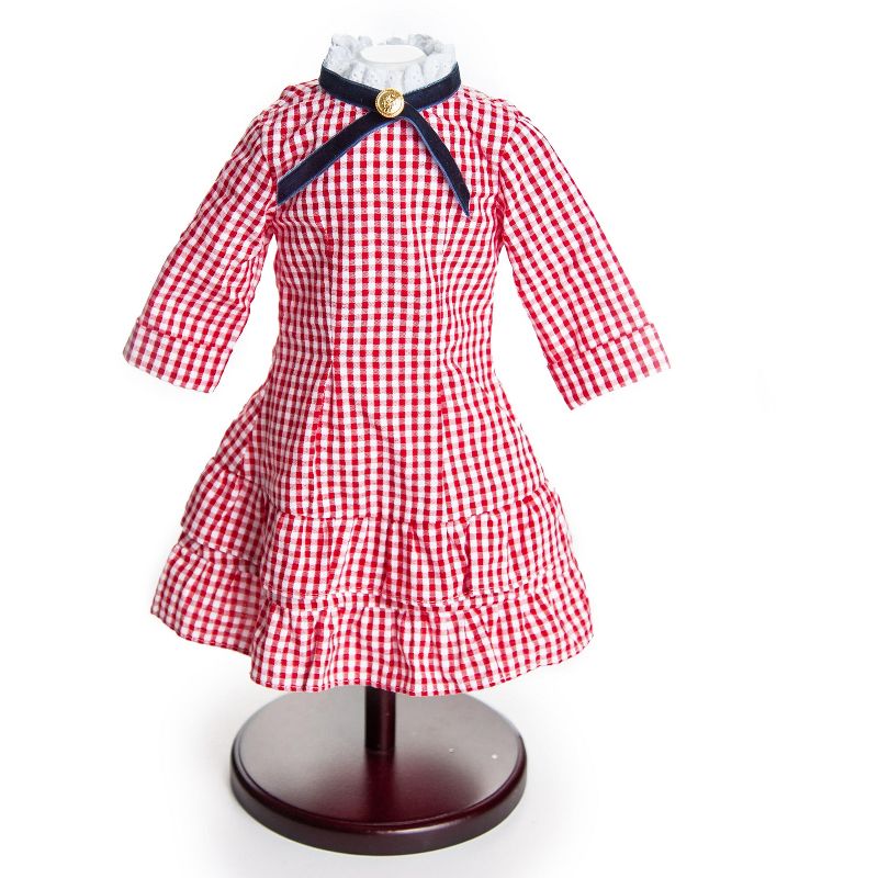 The Queen's Treasures 18 Inch Doll Clothes Laura Ingalls Red Check Dress, 1 of 11