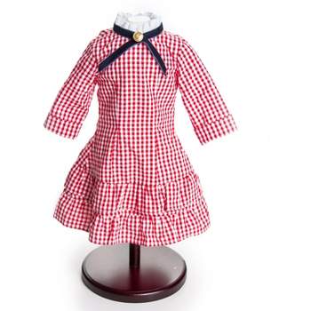 The Queen's Treasures 18 Inch Doll Clothes Laura Ingalls Red Check Dress