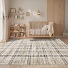 Modern Washable Area Rug Soft Non-Slip Stain-Resistant Farmhouse Tartan Plaid Carpet for Living Room Bedroom Nursery Office - 3 of 4