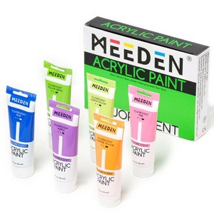 MEEDEN Fluorescent Acrylic Paint, 6 Colors Heavy Body Acrylic Paint, 120 ml/4.06 oz Tubes,Neon Paint, Acrylic Paint Set,Non-Toxic Art Paints - 1 of 1