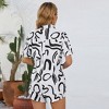 Clearlove Women's 2 Piece Outfits Short Sleeve Button Down Shirts Top High Waist Shorts Set Tracksuit - 4 of 4