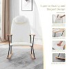 CAVINAS Teddy Fabric Glider Rocking Chair with High Backrest and Adjustable Headrest Pillow,Upholstered Rocking Chair,Nursery Accent Chair for Bedroom - 4 of 4