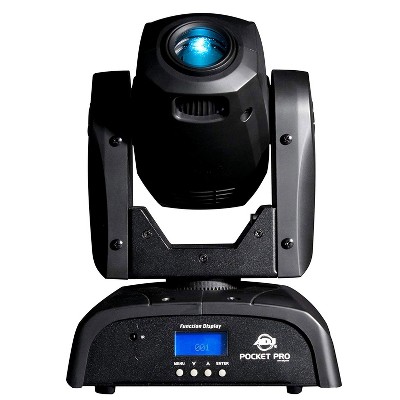 ADJ POCKET PRO 25-Watt LED Mini Compact Spot Moving Head Light with 4 Built-In Shows, 7 Colors, and 7 Gobos