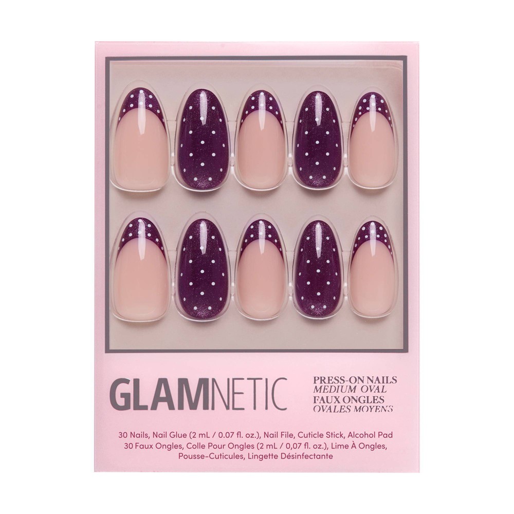 Glamnetic Press-On Nails - Dotted Mulberry - 30ct - Beauty Studio