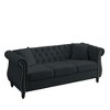79" Velvet Chesterfield 3-Seater Sofa with Rolled Arms & Nailhead Trim - 2 of 4