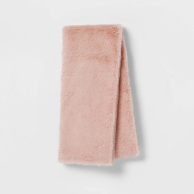 pink faux fur body pillow cover