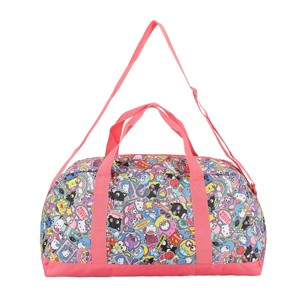 Hello Kitty & Friends All-Over Character Print White & Pink 21" Packable Duffel - 1 of 4