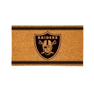 Evergreen Las Vegas Raiders Logo Turf Mat, Brown- 28 x 16 Inches Indoor Outdoor Doormat - 1 of 4