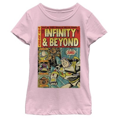 Girl's Toy Story Buzz Lightyear Comic Cover T-shirt - Light Pink ...